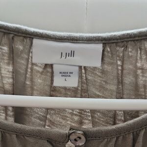 J.Jill Metallic Button-Up Blouse